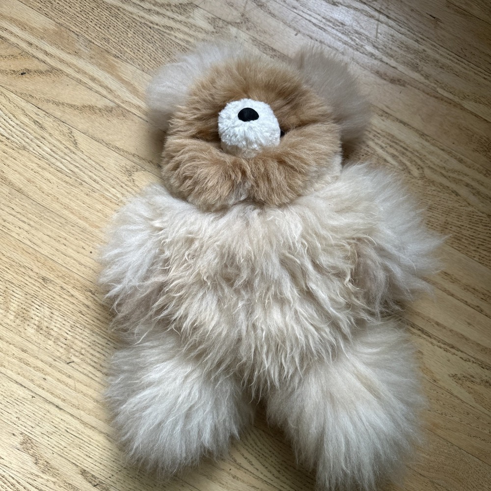 Alpaca Fur Teddy Bear Tan Handmade No Brand 18 In Super Fluffy